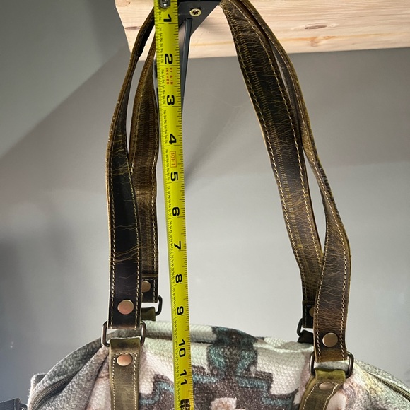 Myra Bag Aztec Pattern Shoulder Bag with Leather Straps - Picture 3 of 9